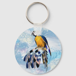 exotic-parrot bird tone feather guests gift keychain