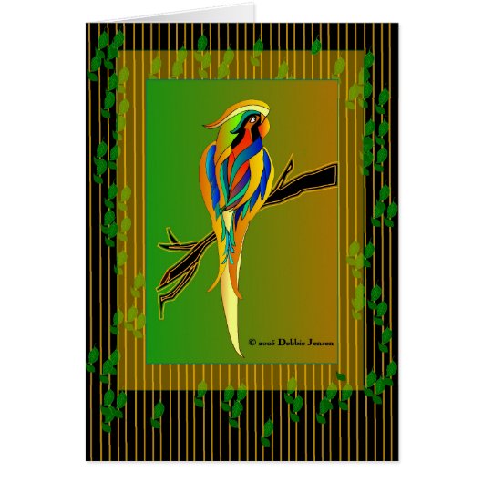 Exotic Parrot by Debbie Jensen Cards (Front)