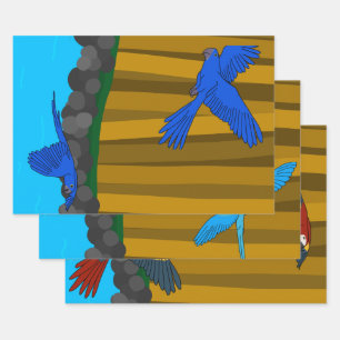 Exotic Parrots In The Forest Wrapping Paper Sheets
