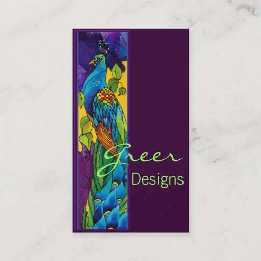 Customizable Exotic Peacock Business Card