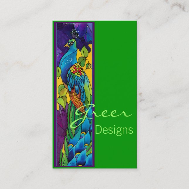 Exotic Peacock Business Card (Front)