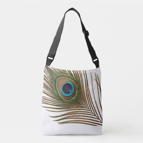 Exotic Peacock Feather Crossbody Bag