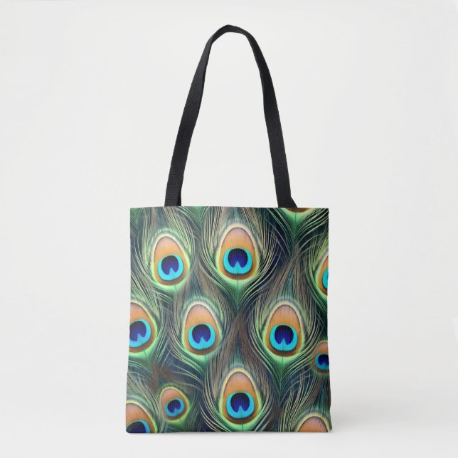Exotic peacock pattern tote bag (Front)