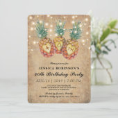 Exotic Pineapple Tropical Forty Birthday | 40th Invitation (Standing Front)