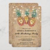 Exotic Pineapple Tropical Forty Birthday | 40th Invitation (Front/Back)
