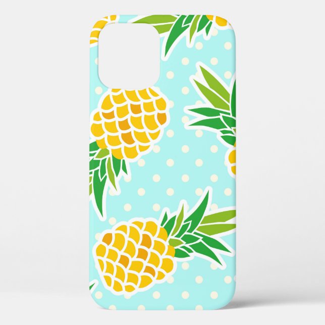 Exotic Pineapples: Blue Polka-Dot Fun. Case-Mate iPhone Case (Back)