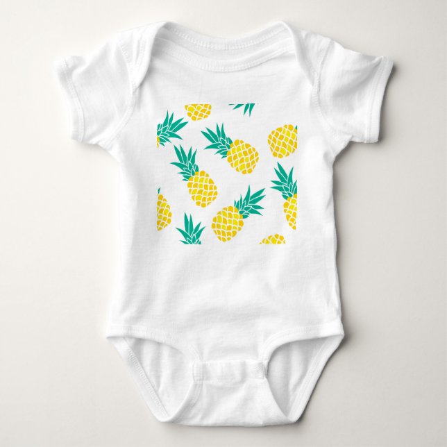 Exotic Pineapples: Yellow Delight. Baby Bodysuit (Front)