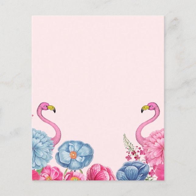 Exotic pink flamingo garden 2 Scrapbook Paper (Front)