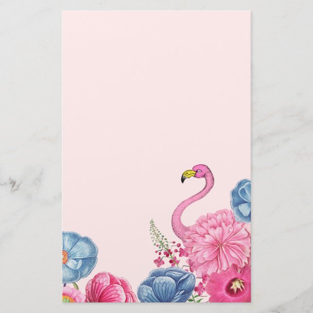 Exotic pink flamingo garden 2 stationery (Front)