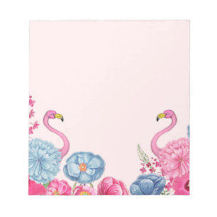 Exotic pink flamingo garden notepad