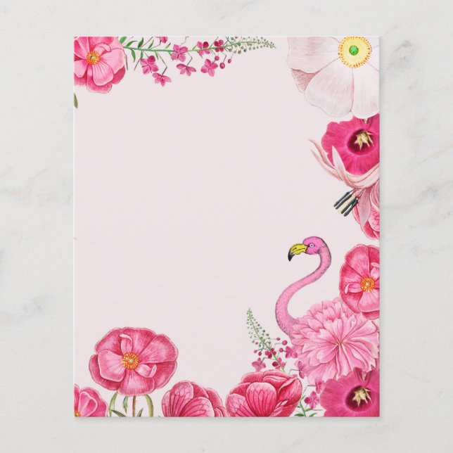 Exotic pink flamingo garden Scrapbook Paper (Front)