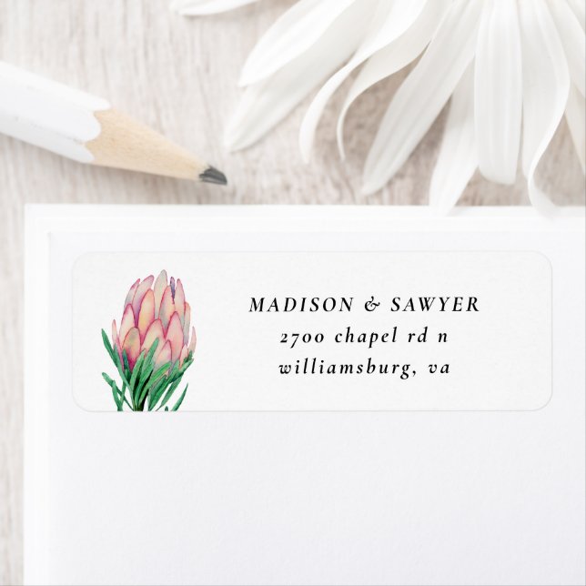 Exotic Pink Flower Return Address Label (Insitu)