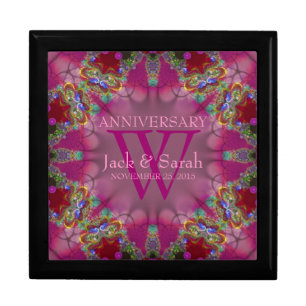Exotic Pink Fractal Lace Anniversary Gift Box