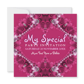 Exotic Pink Girls Special Party Invitations