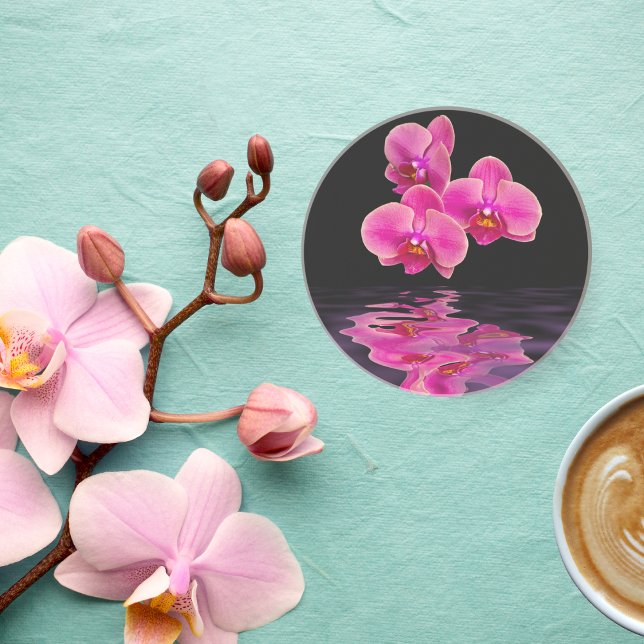 Exotic Pink Orchids Sandstone Coaster (Creator Uploaded)