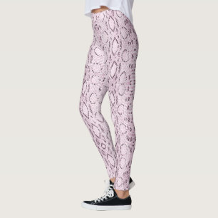 Exotic Pink Snakeskin Leggings