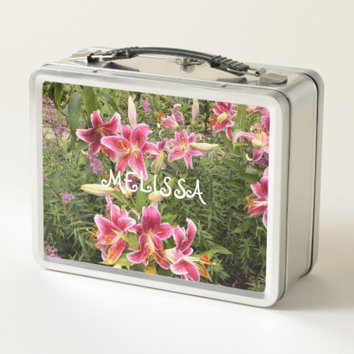 Exotic Pink Tiger Lily Lunch Box
