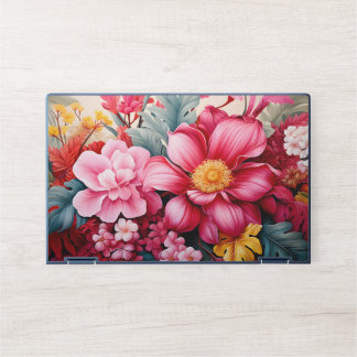 Exotic Pink Tropical Floral Garden HP Laptop Skin