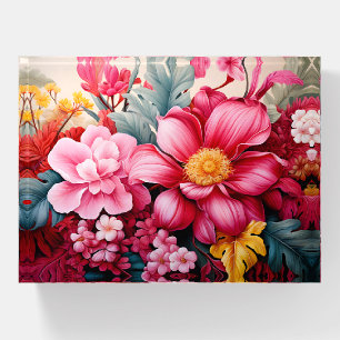 Exotic Pink Tropical Floral Garden Paperweight