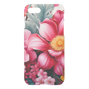 Exotic Pink Tropical Floral Garden iPhone SE/8/7 Case