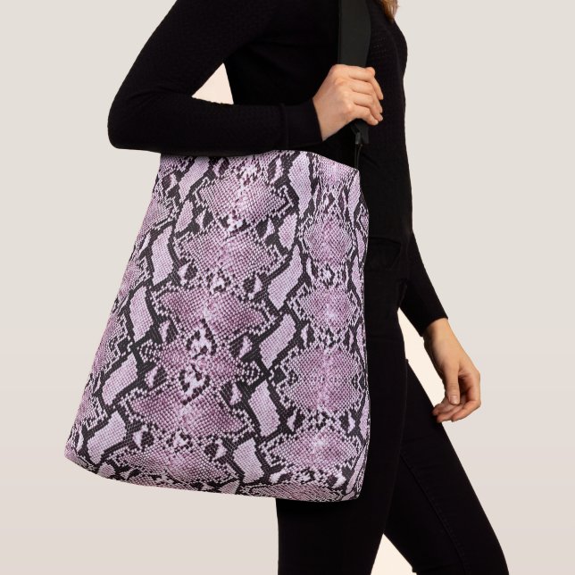 Exotic Pink Wash Python Snakeskin Crossbody Bag (Close Up)