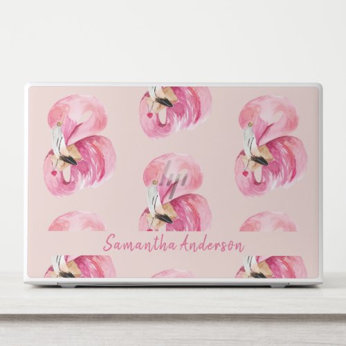 Exotic Pink Watercolor Flamingo Pattern  Name HP Laptop Skin