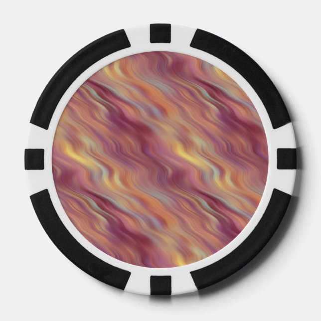 Exotic Plumeria Wavy Texture Poker Chips (Front)