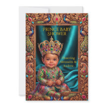 Exotic Prince Boy Baby Shower Crown Gold Multi