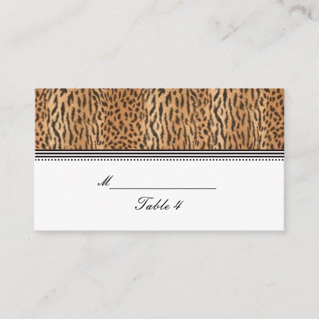 Exotic Print Animal Skin Wedding Placecard (Front)