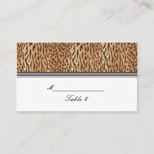 Customizable Exotic Print Animal Skin Wedding Placecard Business Cards
