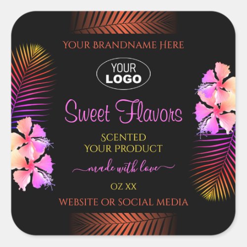 Exotic Product Labels Rainbow Hawaii Flowers Logo