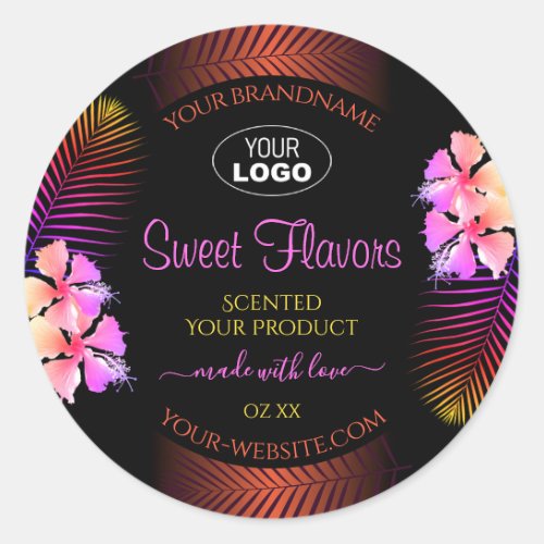 Exotic Product Labels Rainbow Hawaii Flowers Logo
