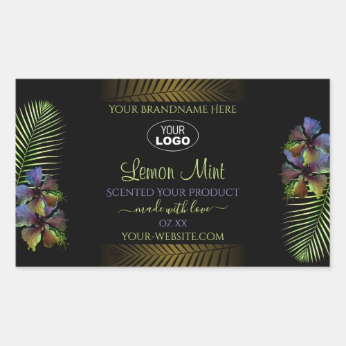 Exotic Product Labels Yellow Purple Flowers Logo