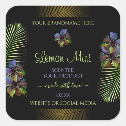 Exotic Product Labels Yellow Purple Hawaii Flowers