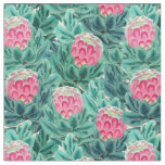 Exotic Protea Flowers Pattern Fabric