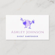 Exotic Purple Cocktails Event Bartender Chic Girly Business Card at Zazzle
