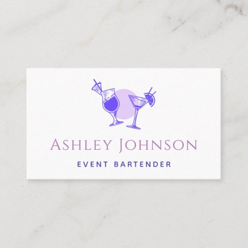 Exotic Purple Cocktails Event Bartender Chic Girly Business Card