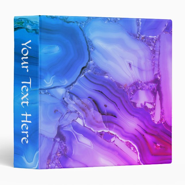 Exotic Purple Marble  3 Ring Binder (Front/Spine)