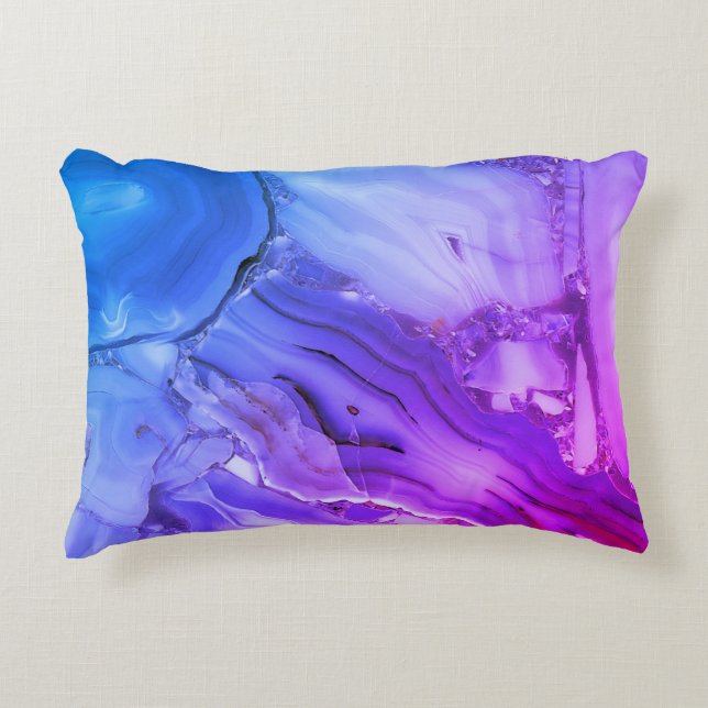 Exotic Purple Marble  Accent Pillow (Front)