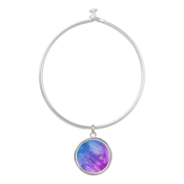 Exotic Purple Marble  Bangle Bracelet (Front)