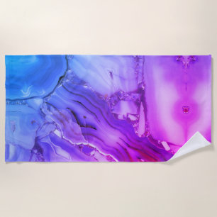 Exotic Purple Marble Beach Towel