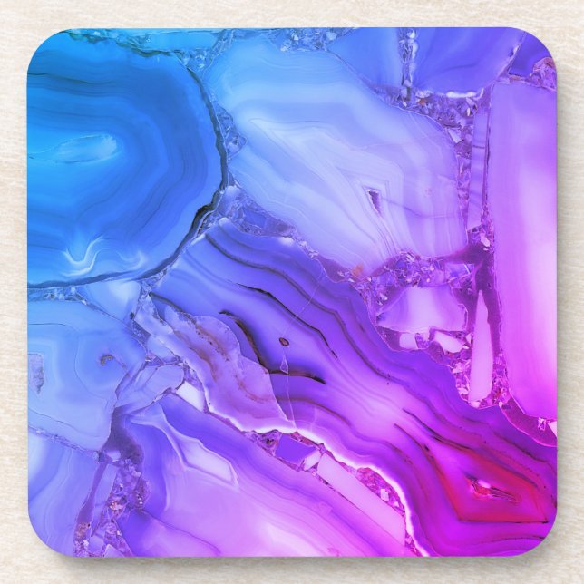 Exotic Purple Marble  Beverage Coaster (Front)