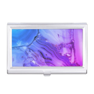 Exotic Purple Marble Business Card Case