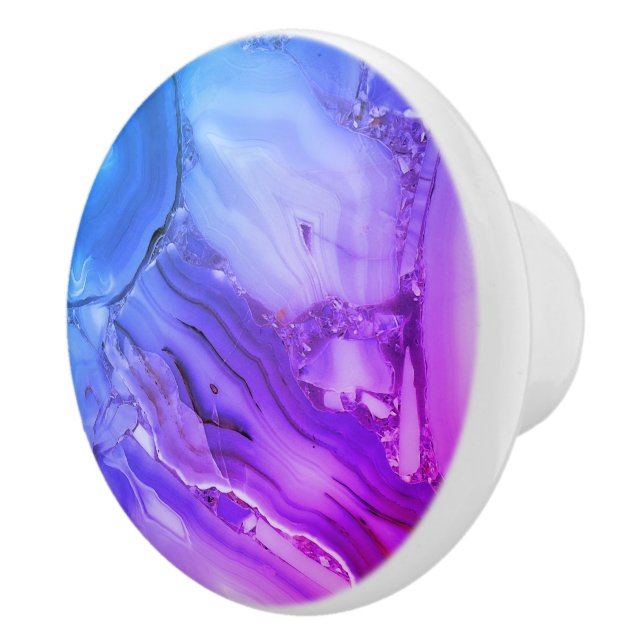 Exotic Purple Marble  Ceramic Knob (Right)