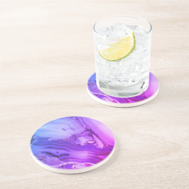Exotic Purple Marble  Coaster (Side)