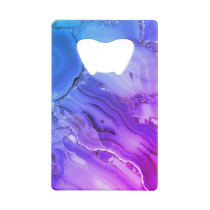 Exotic Purple Marble  Credit Card Bottle Opener