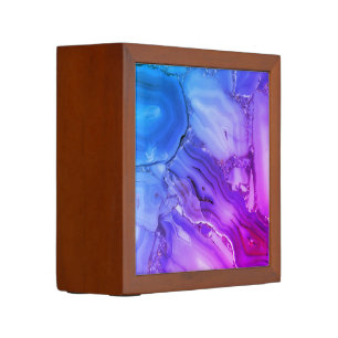 Exotic Purple Marble Desk Organizer