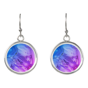 Exotic Purple Marble Earrings