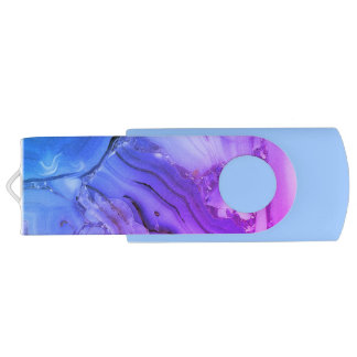 Exotic Purple Marble Flash Drive