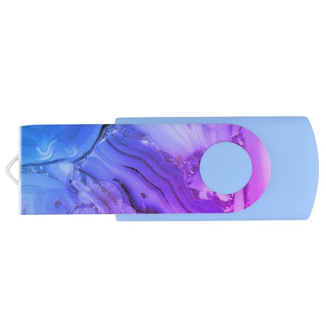 Exotic Purple Marble  Flash Drive (Back)